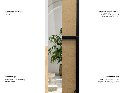 Espelho de pé com moldura preta 36x156 cm