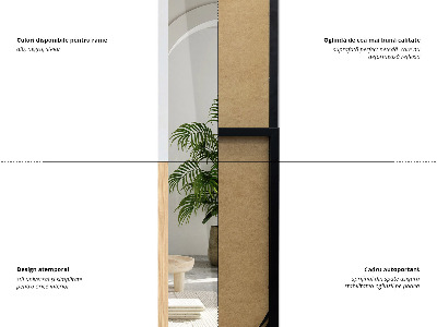 Espelho de pé com moldura preta 36x156 cm