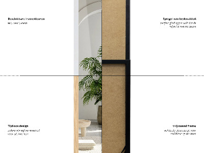 Espelho de pé com moldura preta 36x156 cm