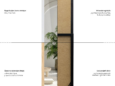 Espelho de pé com moldura em carvalho 36x156 cm