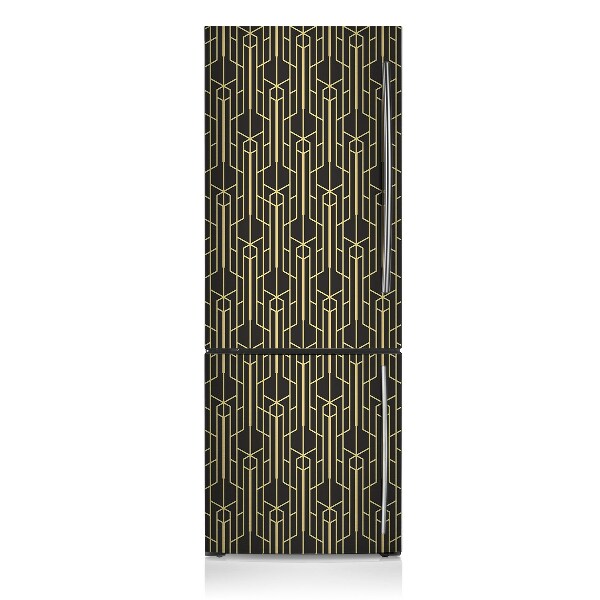 Painel magnético para frigorífico Linhas abstratas amarelas