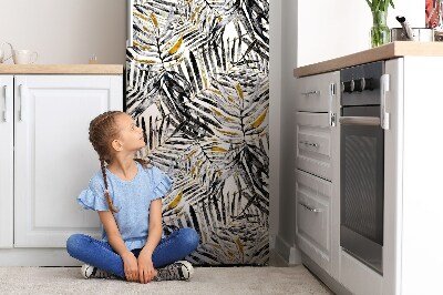 Painel magnético para frigorífico Folhas pretas