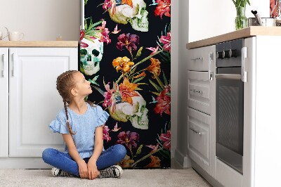 Painel magnético para frigorífico Caveiras e flores
