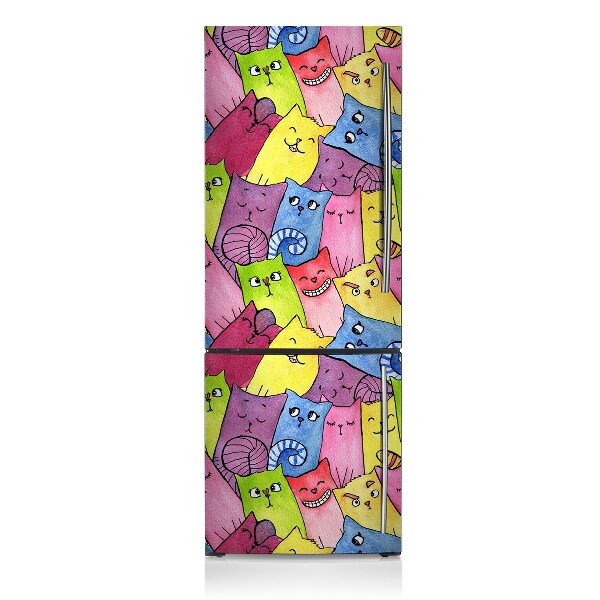 Capa magnética para frigorífico Gatos felizes