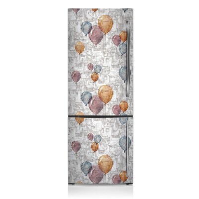 Capa magnética para frigorífico Balões e casas