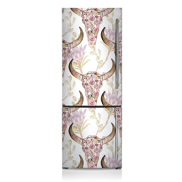 Painel magnético para frigorífico Caveira em flores