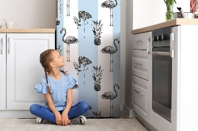 Painel magnético para frigorífico Flamingo e abacaxi