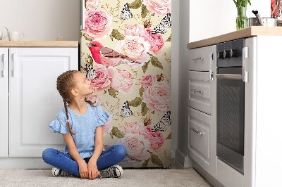 Painel magnético para frigorífico Pássaros e flores