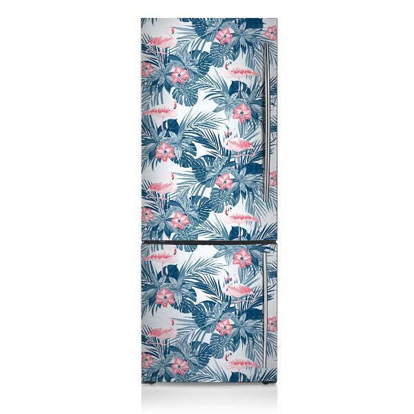 Capa magnética para frigorífico Flamingos e pintas