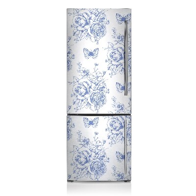 Capa magnética para frigorífico Borboletas e flores