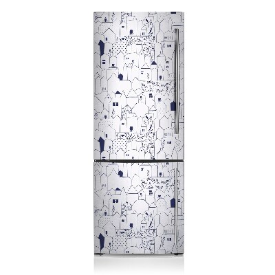 Capa magnética para frigorífico A cidade esboçada