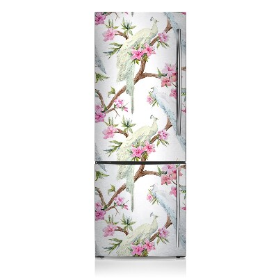 Capa magnética para frigorífico Pavão branco