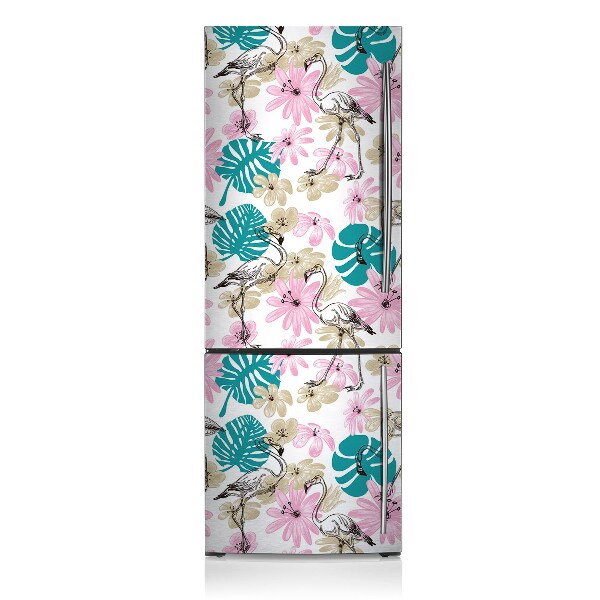 Painel magnético para frigorífico Flamingos pintados