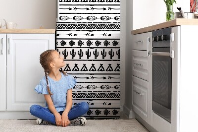 Painel magnético para frigorífico Boho preto e branco