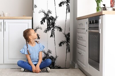 Painel magnético para frigorífico Palmeira preta e branca