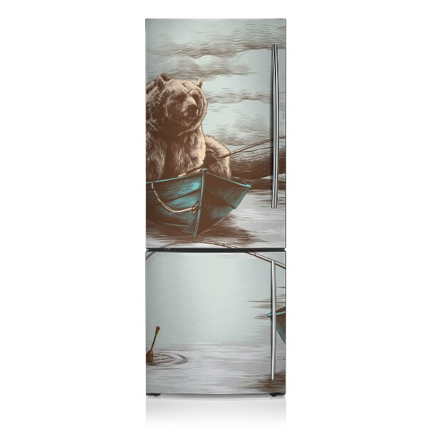 Painel magnético para frigorífico Ursinho de pelúcia em um barco