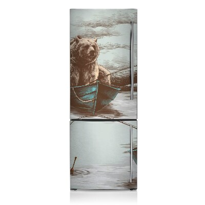 Painel magnético para frigorífico Ursinho de pelúcia em um barco