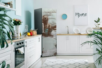 Painel magnético para frigorífico Ursinho de pelúcia em um barco