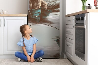 Painel magnético para frigorífico Ursinho de pelúcia em um barco