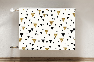 Cobertura magnética para radiador Triângulos dourados e pretos