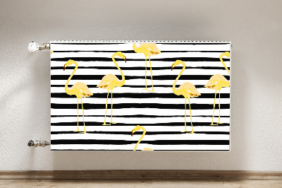 Cobertura magnética para radiador Flamingos dourados