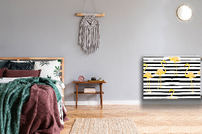 Cobertura magnética para radiador Flamingos dourados