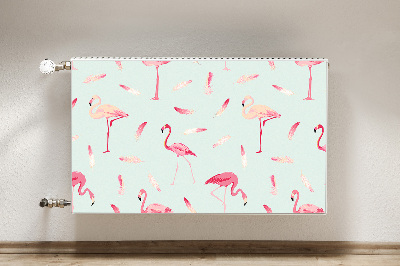 Capa magnética para radiador Flamingos e penas