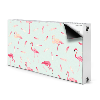 Capa magnética para radiador Flamingos e penas