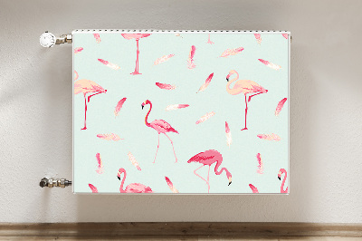Capa magnética para radiador Flamingos e penas