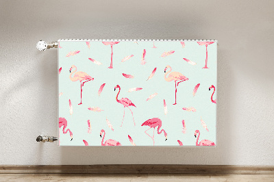 Capa magnética para radiador Flamingos e penas