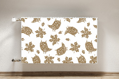 Capa magnética para radiador Folhas e corujas