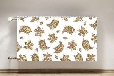 Capa magnética para radiador Folhas e corujas