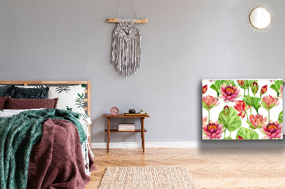 Capa magnética para radiador Folhas de flor de lótus