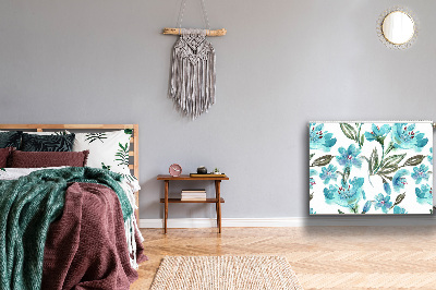 Cobertura magnética para radiador Flores turquesas