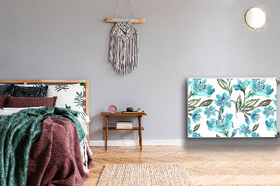 Cobertura magnética para radiador Flores turquesas