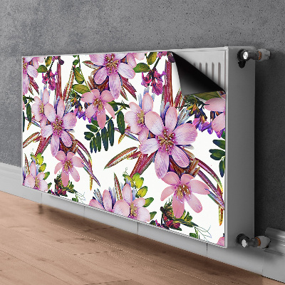 Cobertura magnética para radiador flores cor de rosa