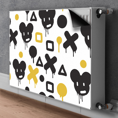 Capa magnética para radiador Grafite preto e amarelo