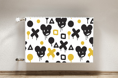 Capa magnética para radiador Grafite preto e amarelo