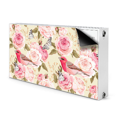 Cobertura magnética para radiador Pássaros flores borboletas