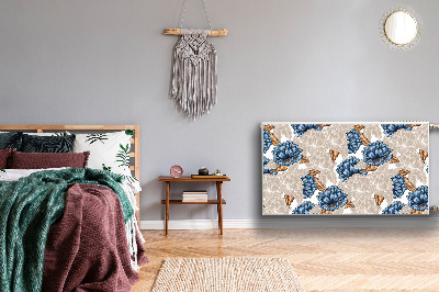 Cobertura magnética para radiador Flores azuis