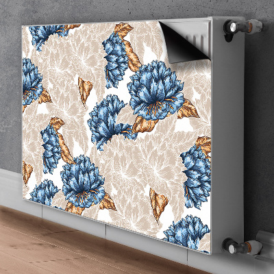 Cobertura magnética para radiador Flores azuis
