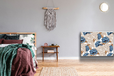 Cobertura magnética para radiador Flores azuis