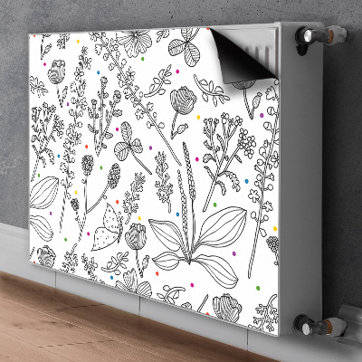 Capa magnética para radiador Flores e pontos