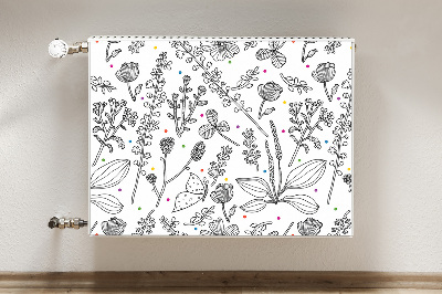 Capa magnética para radiador Flores e pontos