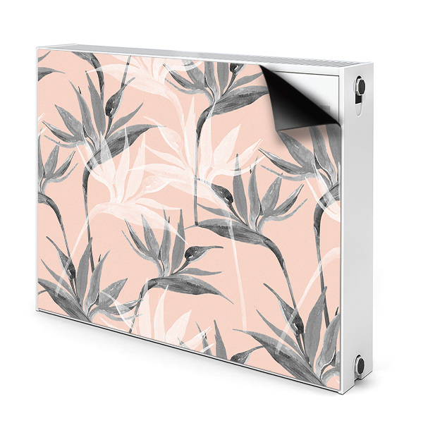 Capa magnética para radiador Flores pretas e brancas