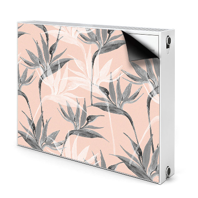 Capa magnética para radiador Flores pretas e brancas