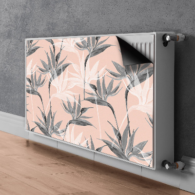 Capa magnética para radiador Flores pretas e brancas
