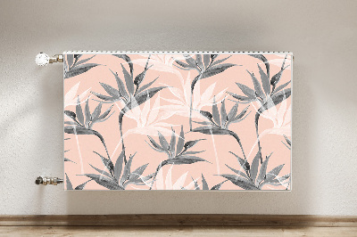 Capa magnética para radiador Flores pretas e brancas