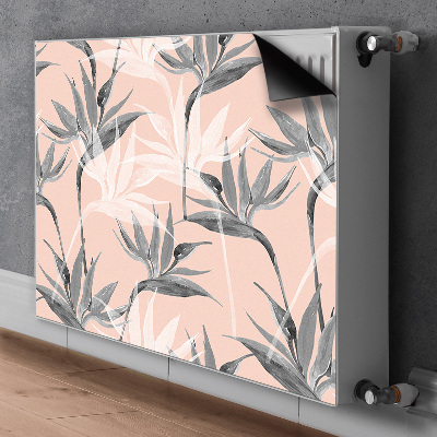 Capa magnética para radiador Flores pretas e brancas