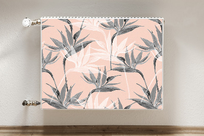 Capa magnética para radiador Flores pretas e brancas